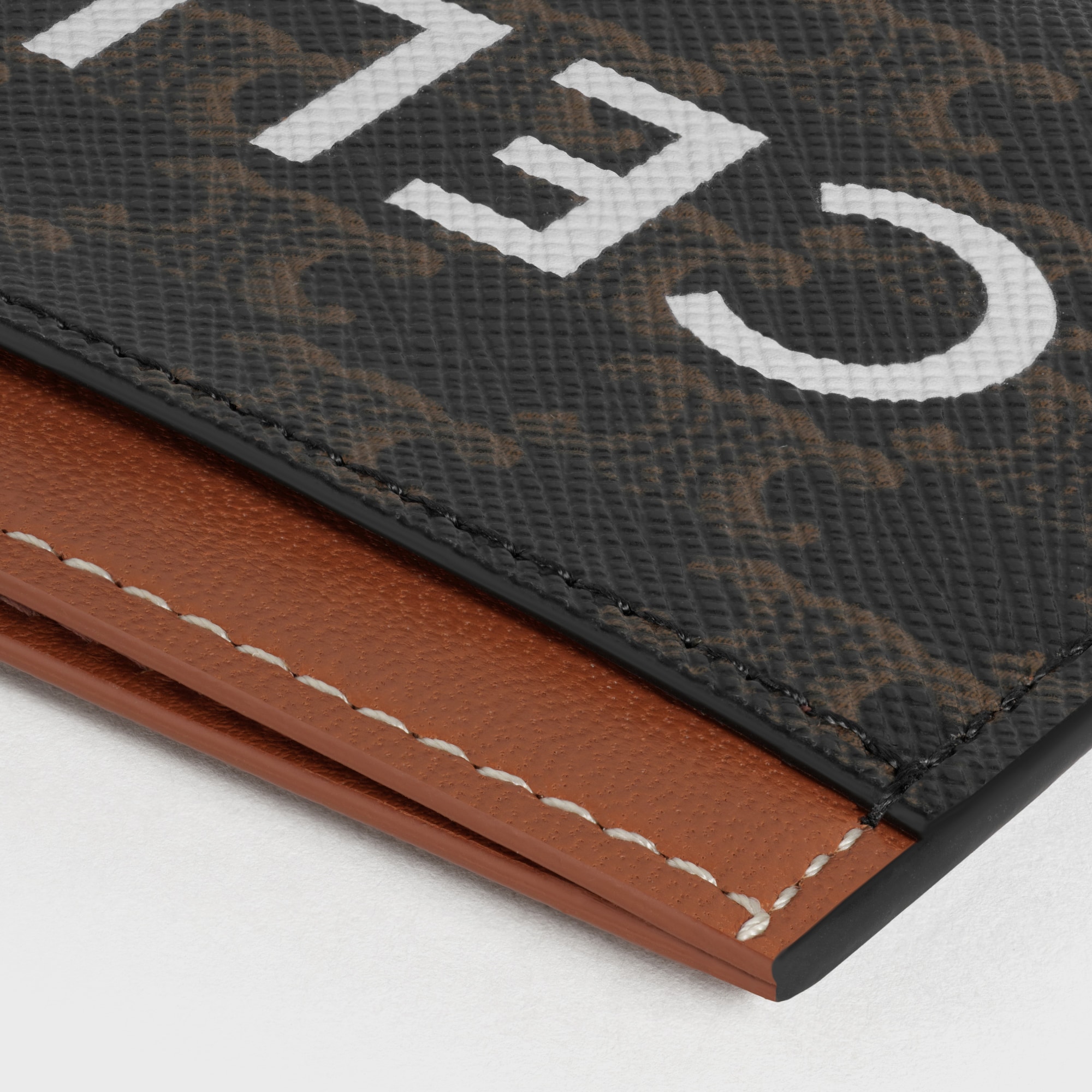 CARD HOLDER IN TRIOMPHE CANVAS WITH CELINE PRINT TAN - Image 4
